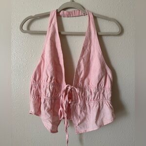 Cider Blush Tie-Front Halter Top